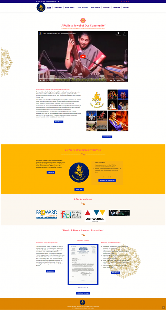 APAI-–-Association-of-Performing-Arts-of-India website